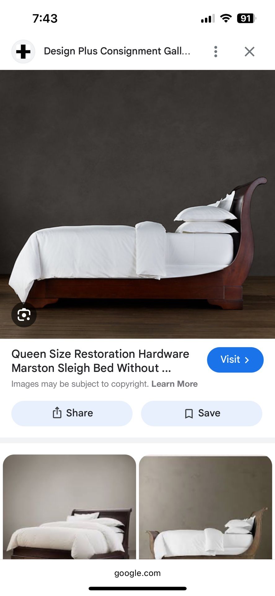 Restoration Hardware Queen Sized Espresso Dark Wood