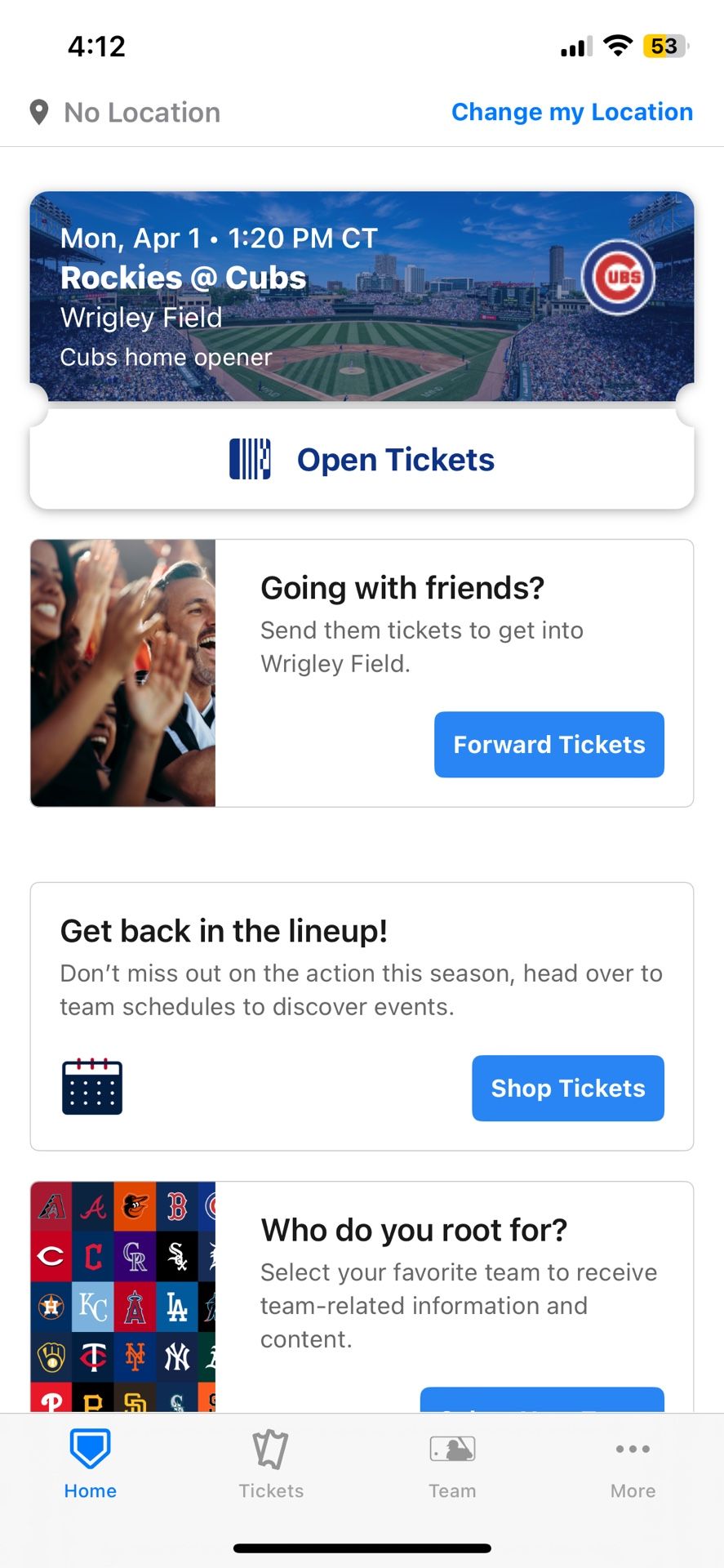 Cubs Tickets Home opener 