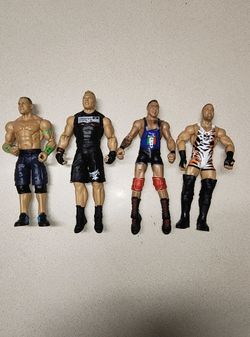 Vintage Mattel WWE Elite Action Figure Lot - John Cena, Brock Lesnar, Santino, Rob Van Dam
