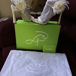 Sam Edelman Leana Heeled Sandal Pearl Ivory Size 6 Medium