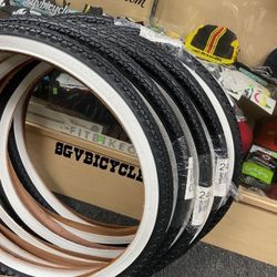 Duro 26x 2.125 White Wall Beach Cruiser Bicycle Tires  brand new