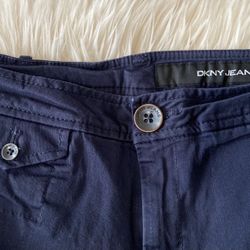 Y2K Vintage DKNY JEANS Navy Blue Women’s Cropped Roll Cuff Pants Sz 8