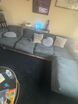 Sectional Couch (Long) Plus 2 Ottamans