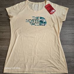 The North Face Short Sleeve Slim Fit Logo T-Shirt Size Large Yellow 