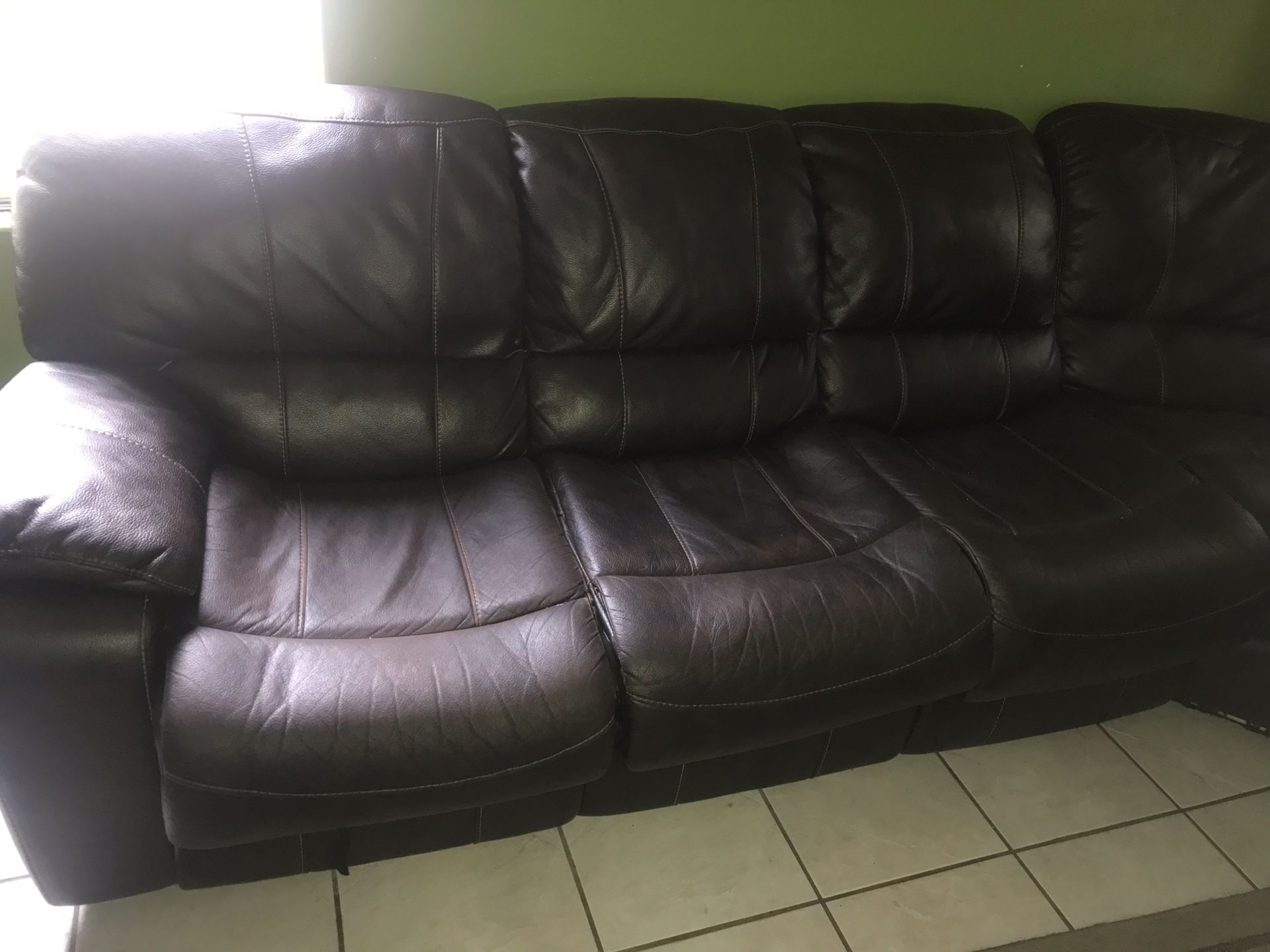 Used Brown sectional couch with full size sofa bed