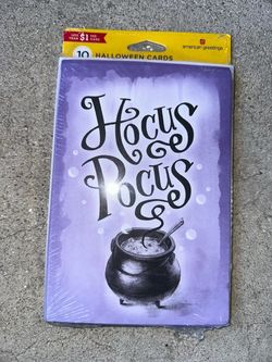 American Greetings Hocus Pocus Halloween Cards 10 Pack w/ Envelopes New Sealed
