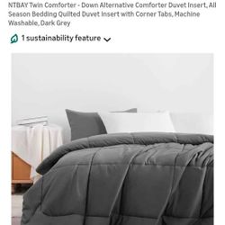 NEW Gray 68x90 Twin Comforter