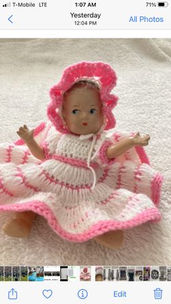 Beautiful vintage Baby Doll ( Dollco)With Hand Knitted Dress