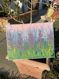 Custom Abstract Lavender Field Panting