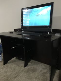 Dark wood desk