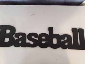 New wood black BASEBALL sports wall sign decor 28x7