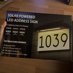 (1 PCS) Solar Address LED Sign Light, Waterproof, Three Color Light