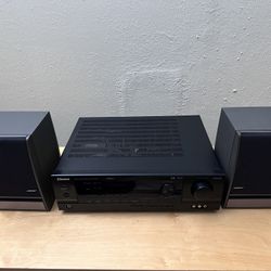 Bose 141 Bookshelf Speakers Gray Black Pair Full, Sherwood RVD-6090R Audio Video Receiver.