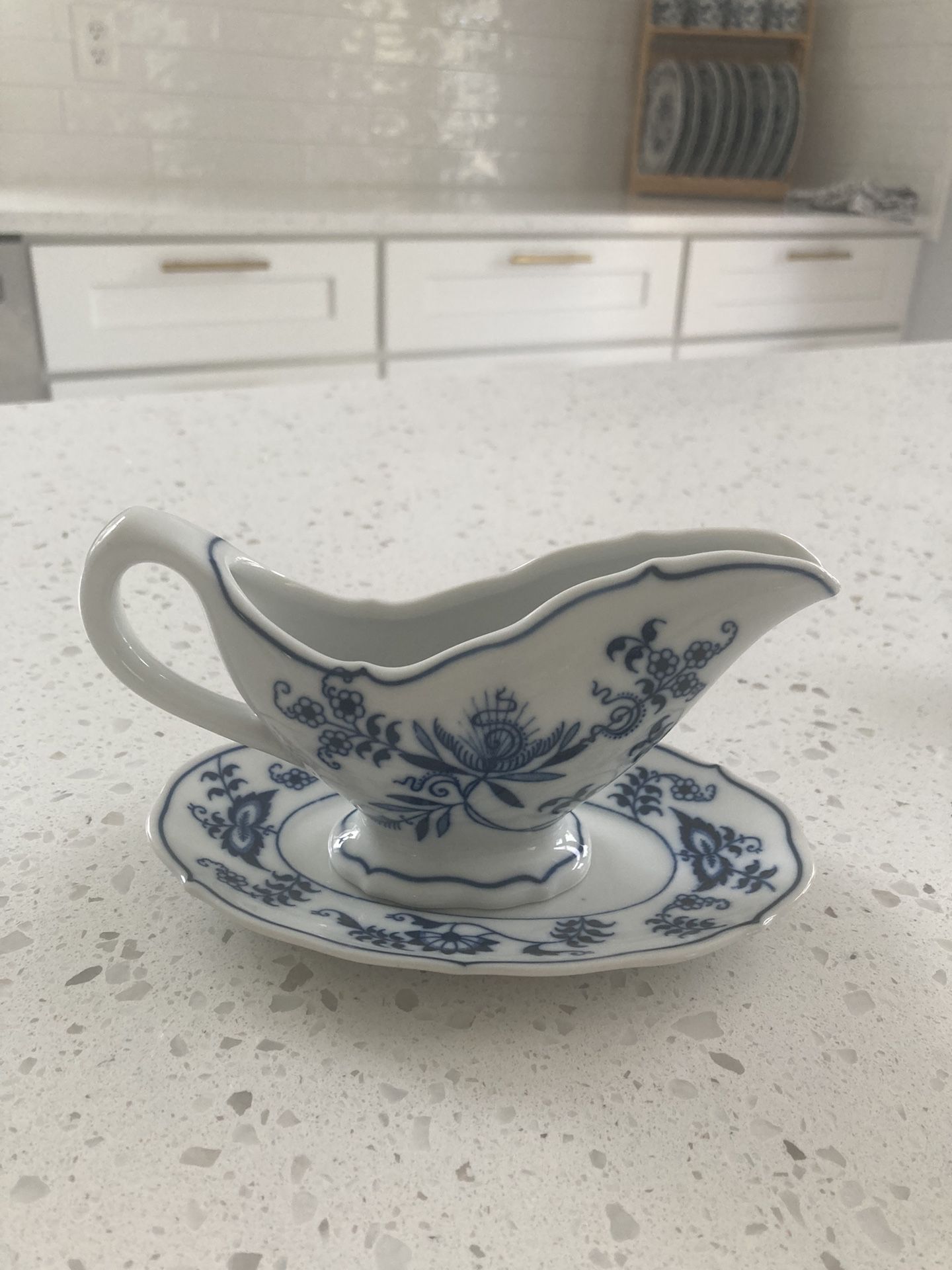 Vintage Blue Danube individual sauce/Gravy Boat with saucer.