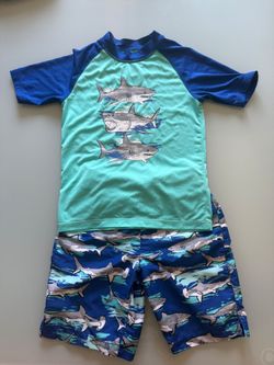 Shark Swim Suit Trunk Boys M 7/8