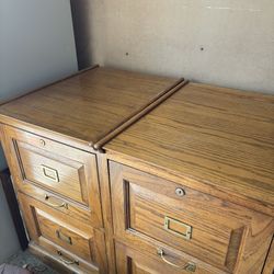 Two Oak Filing Cabnets 