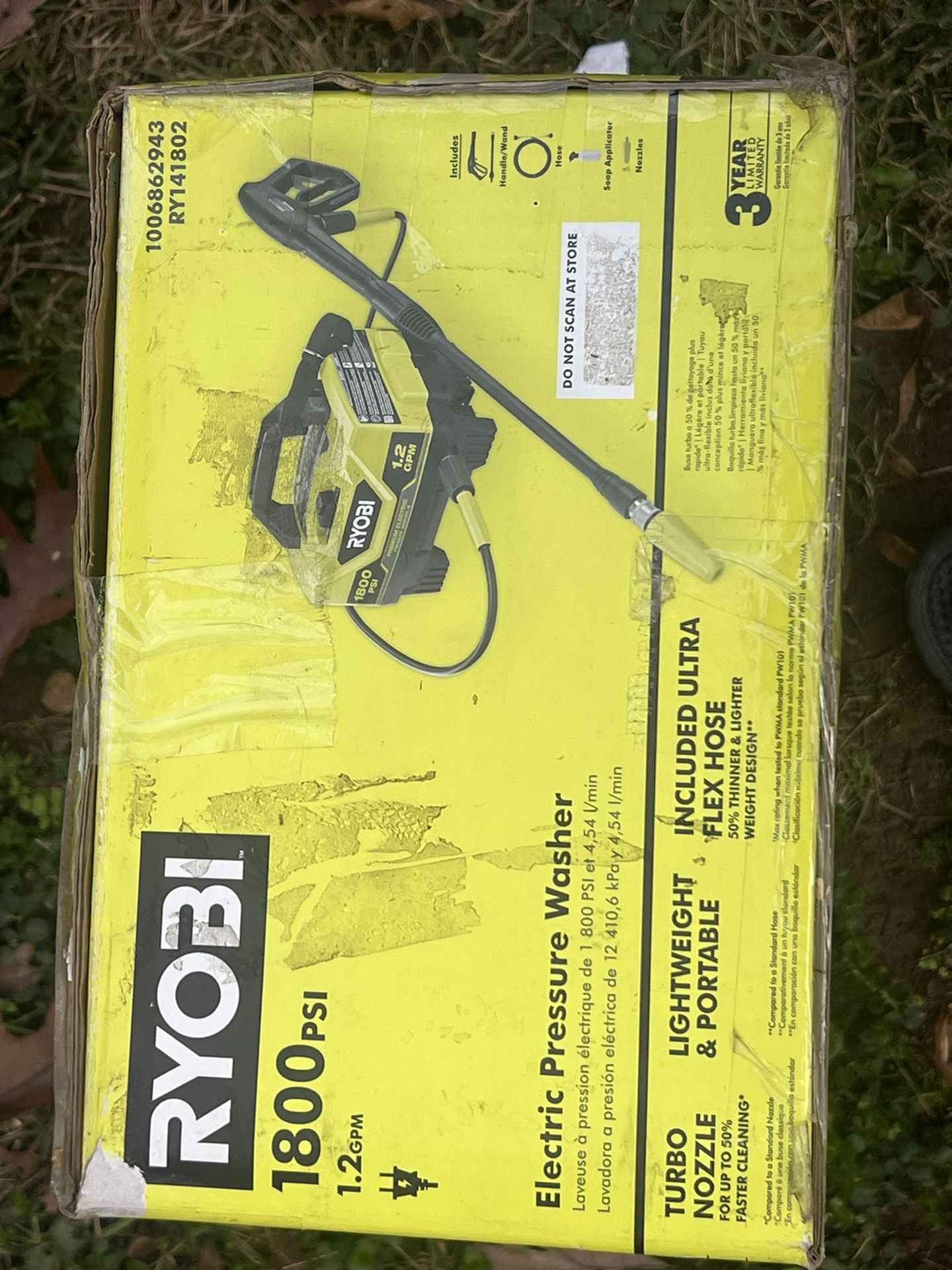 RYOBI Pressure Washer 1,800 PSI