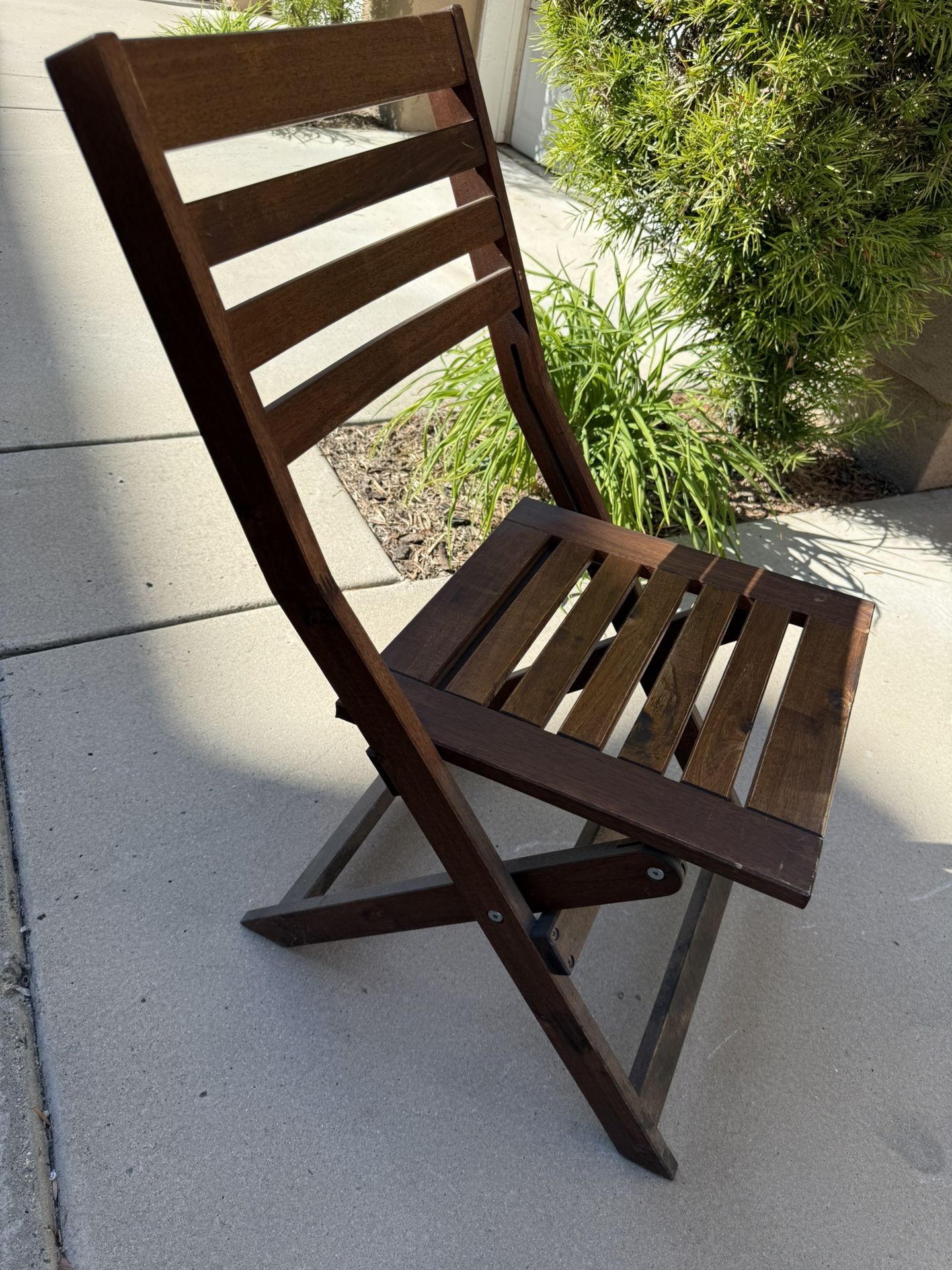 Two Wooden Chairs & Small Wooden Table 