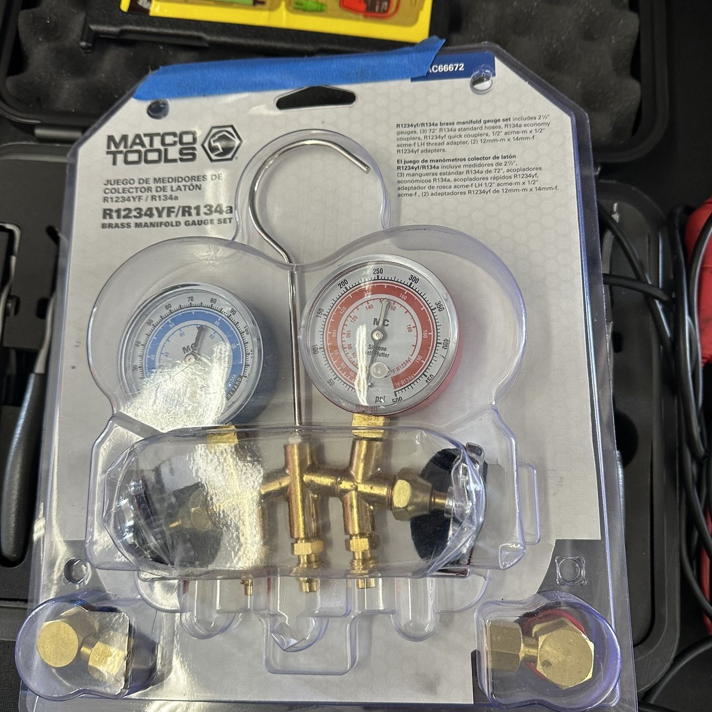 Matco R134yf & R134 A/C Brass Manifold Gauge 