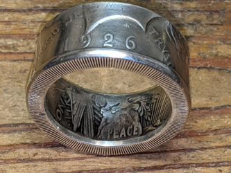 Peace silver dollar coin ring