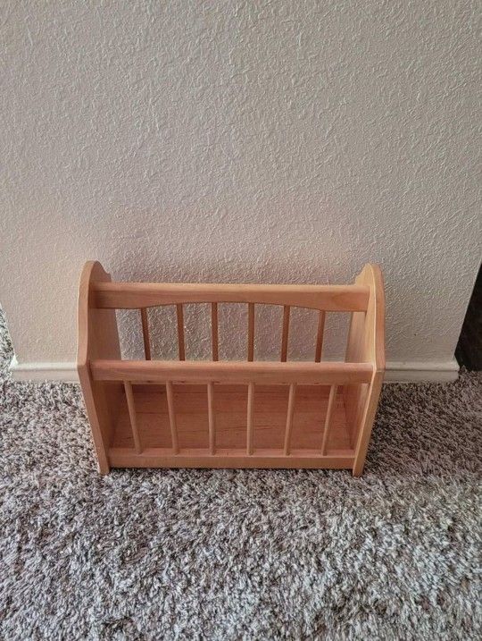 Light Oak Wooden Magazine Rack