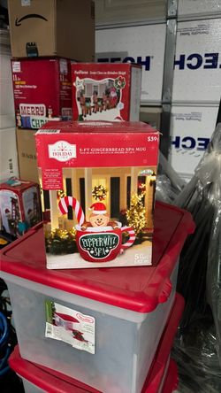 Holiday Time 5-Ft Gingerbread Spa Mug Inflatable