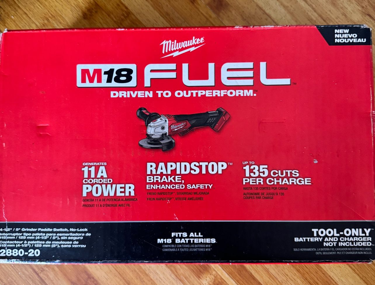 M18 FUEL 18V Lithium lon Brushless Cordless 4 1/2 in./5 in. Grinder w/Paddle Switch (Tool Only)