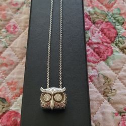 Sterling silver owl necklace