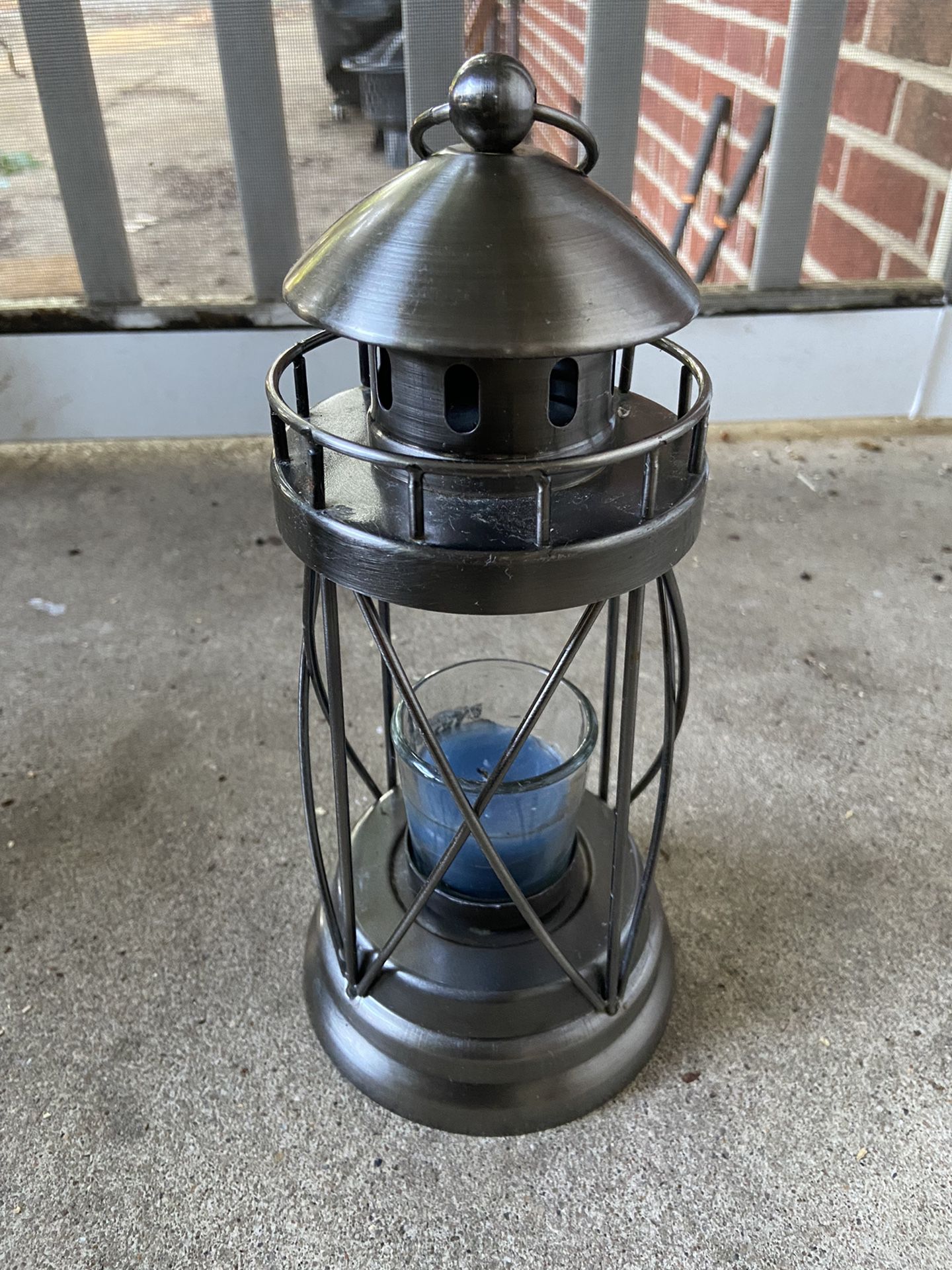 Metal Lighthouse Candle Holder 