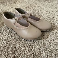 Capezio tan tap Dance shoes girl size 11.5