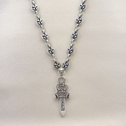 Dagger Pendant Necklace for Men Women,Streetwear Hip Hop Punk Unisex Necklace