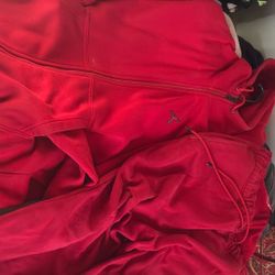 dark red jordan sweatsuit zipper up jacket sweatpants
