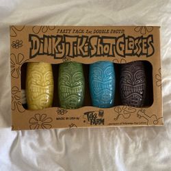 Dinky Tiki Shot Glasses Vintage New 