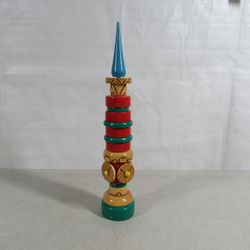 Russian USSR Vintage 1981 Wooden Kremlin Clock Tower Toy 14" Tall
