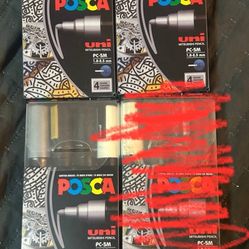 Brand New Lot Of 3 Posca Markers - Packs Of 4