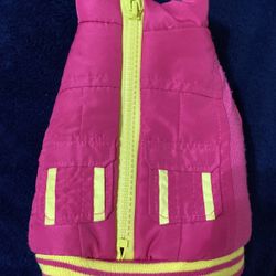 Dog XS Jacket Ski jacket Style Pink w/ Yellow