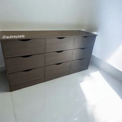 9 drawer dresser grey
