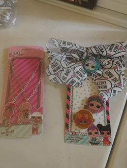 NEW OMG ESSENTIALS, ONE INCLUDES A BOW AND TWO CLIPS, THE OTHER PACK INCLUDES TWO NECKLACES