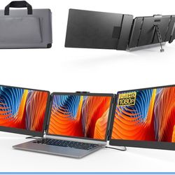 14-inch Laptop Screen Extender, 1080P FHD IPS Portable Monitor for 13-17 inch Laptops, Triple Monitor Setup