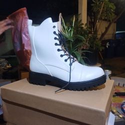White Combat Boot 