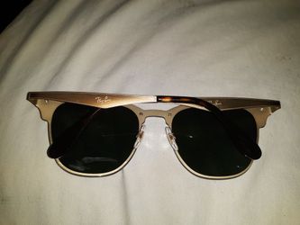 Ray Bans Blaze Clubmaster Sunglasses Gold