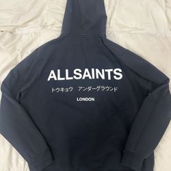 AllSaints Black Hoodie, Size Medium, Never Worn