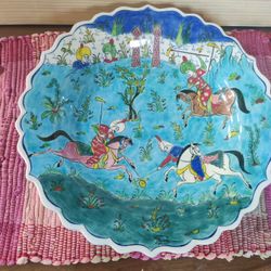VINTAGE KUTUHYA TURKISH POTTERY LARGE PLATTER