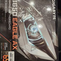 GIGABYTE B650 Eagle AX AM5 LGA 1718 AMD B650 ATX Motherboard, DDR5, Triple M.2 (1x PCIe 5.0 M.2 + 2X PCIe 4.0 M.2), USB 3.2 Gen2x2 Type-C, AMD Wi-Fi 6