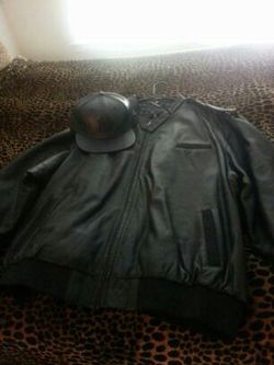 Butter soft Italian leather matching leather Yankees hat