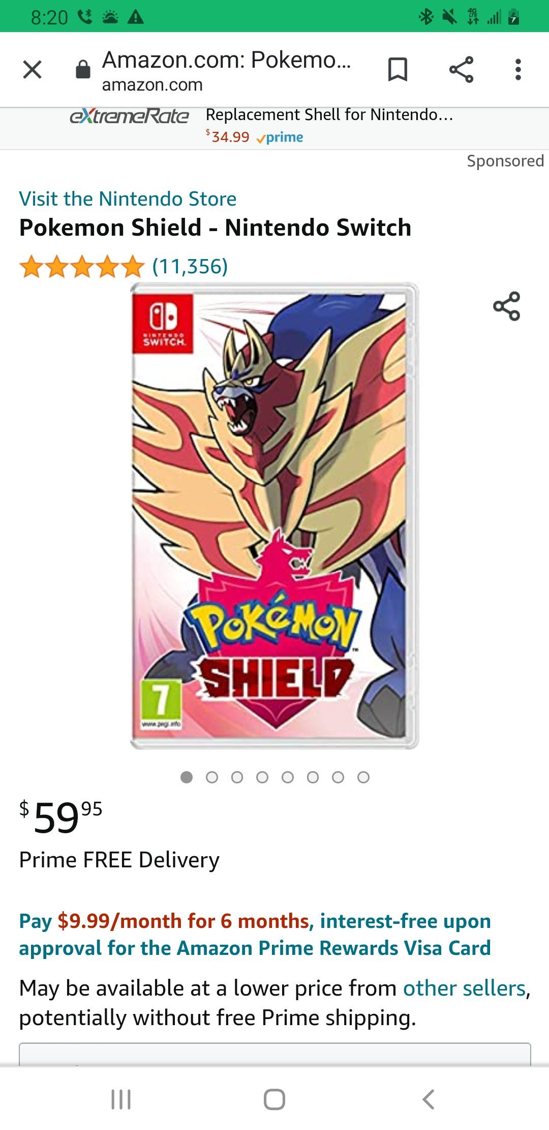 Pokemon shield nintendo switch game