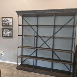 Large Industrial Bookshelf Gray And Metal
