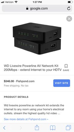 WD Livewire Poweline AV Network Kit CPL
