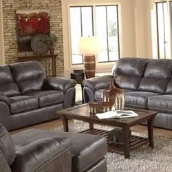 Leather Sofa with Reclining Ends