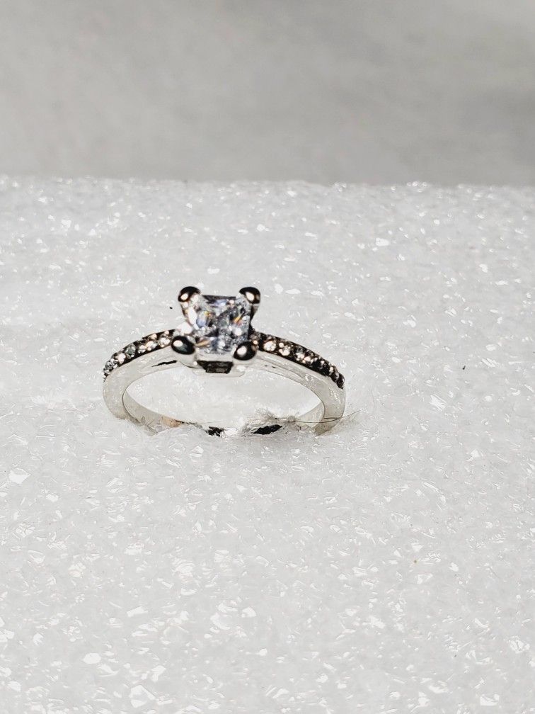 Princess Cut Sterling Silver Ring